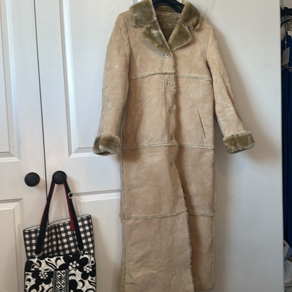 Leather Coat with Fur Trim from Brandon Thomas - Picture 1 of 6